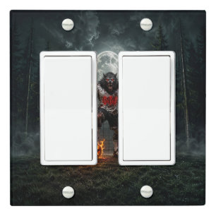 Werewolf Soccer Player Halloween Horror Art Light Switch Cover