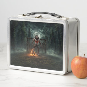 Werewolf Soccer Player Halloween Horror Art Metal Lunch Box