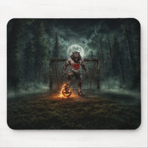 Werewolf Soccer Player Halloween Horror Art Mouse Pad