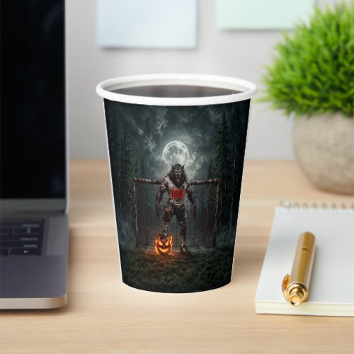 Werewolf Soccer Player Halloween Horror Art Paper Cups
