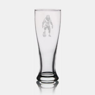 Werewolf Soccer Player Halloween Horror Art Pilsner Glass