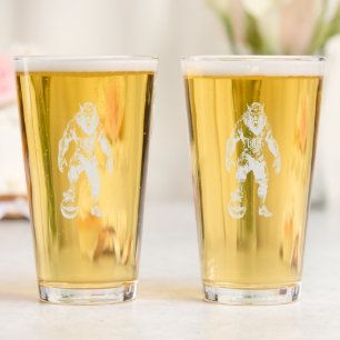 Werewolf Soccer Player Halloween Horror Art Pint Glass