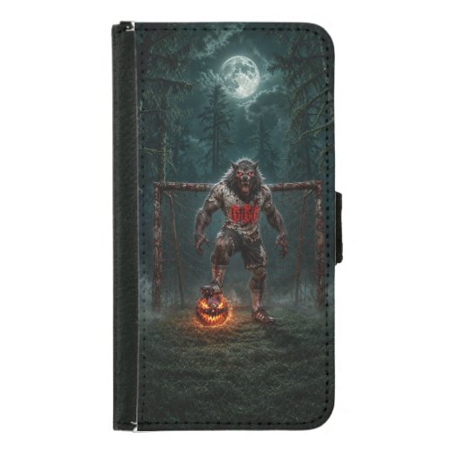 Werewolf Soccer Player Halloween Horror Art Samsung Galaxy S5 Wallet Case