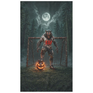 Werewolf Soccer Player Halloween Horror Art Tablecloth