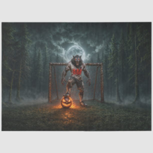 Werewolf Soccer Player Halloween Horror Art Tissue Paper