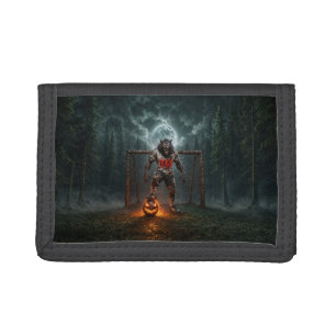 Werewolf Soccer Player Halloween Horror Art Trifold Wallet
