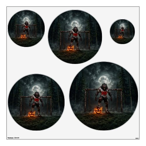 Werewolf Soccer Player Halloween Horror Art Wall Decal