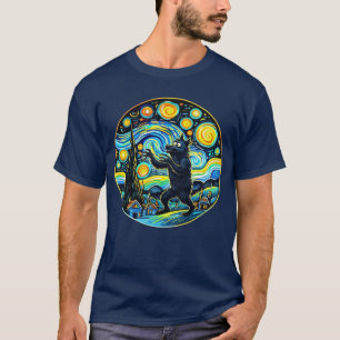 Werewolf Starry Night T-Shirt - Funny Van Gogh 