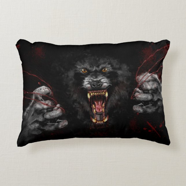 Werewolf Tearing Out Your Heart Decorative Pillow (Front)