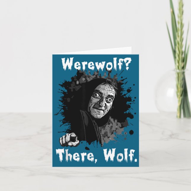 Werewolf_ There, Wolf. Funny Abby Normal Retro Com Card (Front)