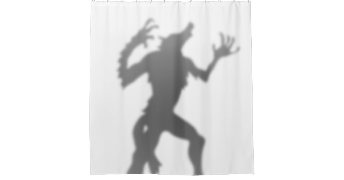 Werewolf Transformation Funny Silhouette Shadow Shower Curtain | Zazzle