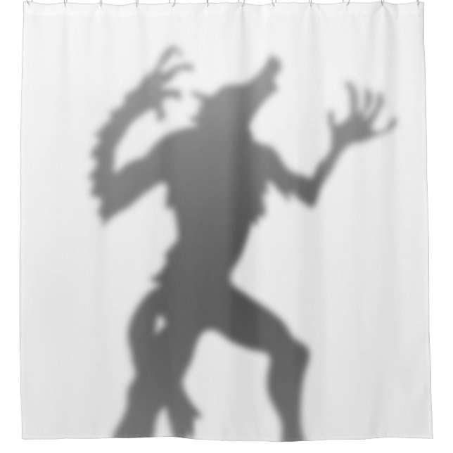 Werewolf Transformation Funny Silhouette Shadow Shower Curtain (Front)