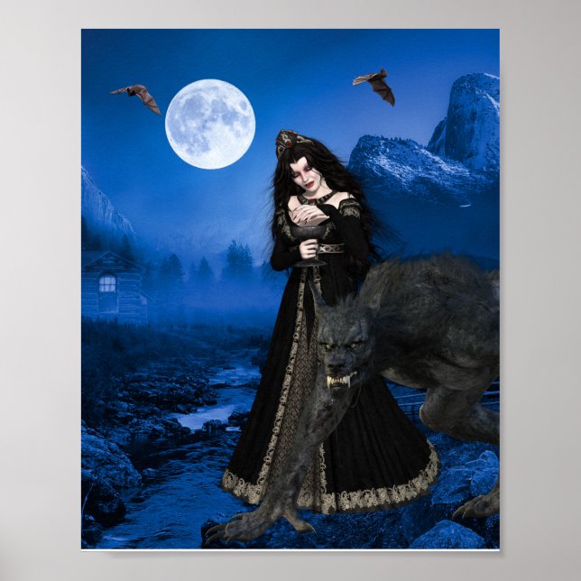 Werewolf Vampire Enchantress Halloween Ful Moom Poster (Front)