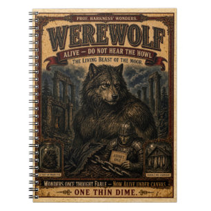 Werewolf, Vintage Circus Monster Notebook