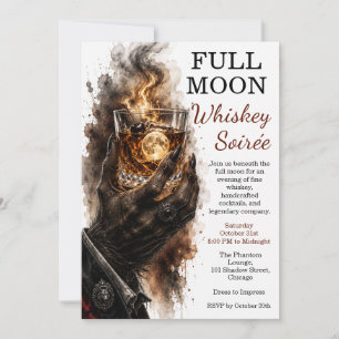 Werewolf Whiskey Cocktail Night Halloween Invitation