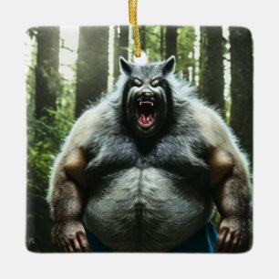 Werewolf Who Ate Whole Village ceramic ornament