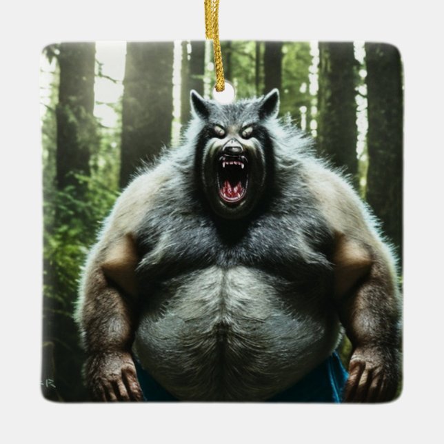 Werewolf Who Ate Whole Village ceramic ornament (Front)