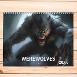 Werewolves Wolf Lycan Animal  Calendar<br><div class="desc">This design was created though digital art. It may be personalized in the area provided or customizing by choosing the click to customize further option and changing the age, initials or words. You may also change the text color and style or delete the text for an image only design. Contact...</div>