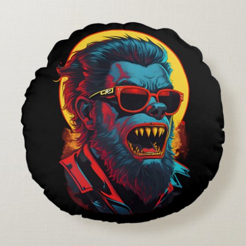 Werewolves Zombie Round Pillow