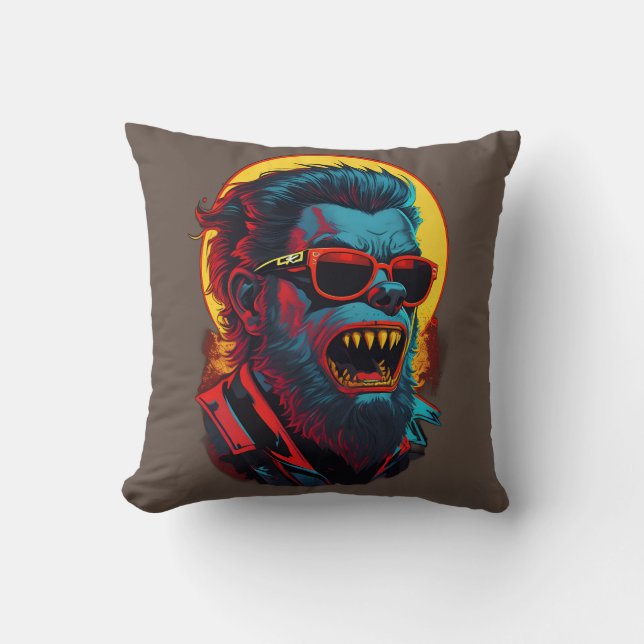 Werewolves Zombie Throw Pillow (Front)