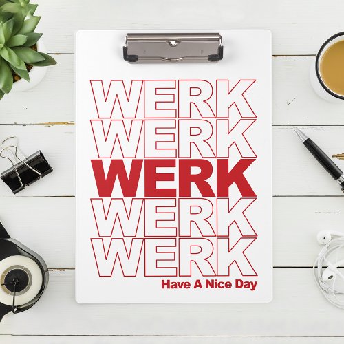 WERK Red Typography Clipboard