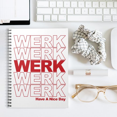 WERK Red Typography Notebook