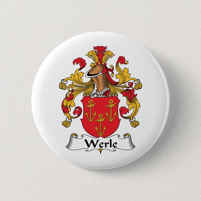 Werle Family Crest Pinback Button (Front)