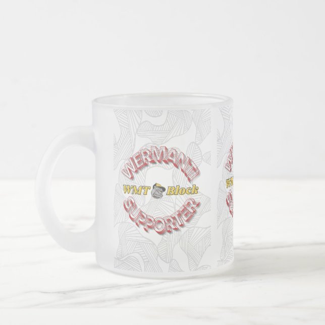 Wermantis Supporter Frosted Glass Coffee Mug (Left)
