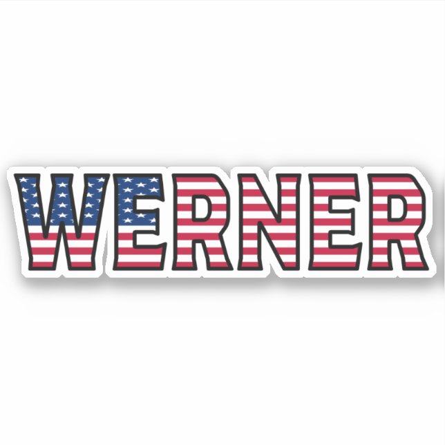 Wernames First Name USA Sticker Stickerset (Front)