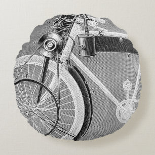 Werner Motorcycle, 1898 Round Pillow