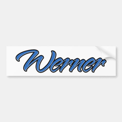 Werner Name blue Aufkleber Sticker Autoaufkleber