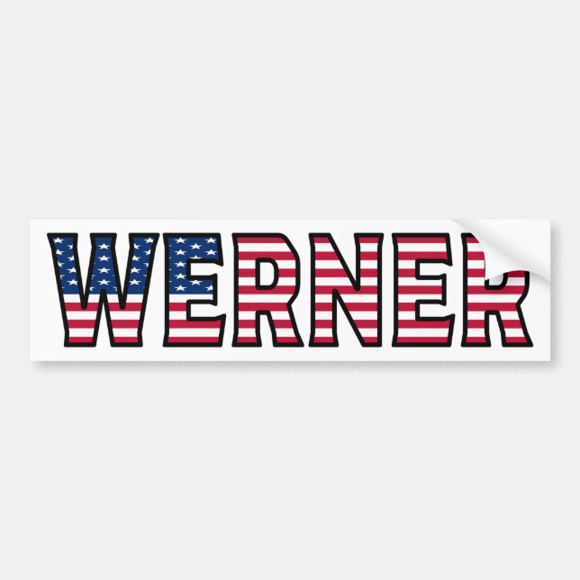 Werner Name Vorname USA Aufkleber Sticker Auto (Front)