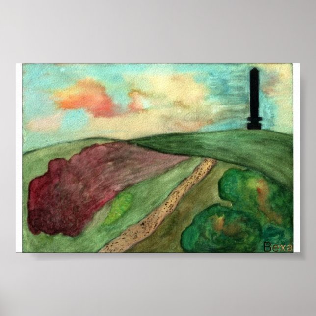 Werneth Low cenotaph view Poster (Front)