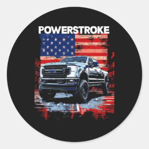 Werstroke Single Cab Truck American Flag New Body  Classic Round Sticker