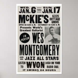 Wes Montgomery at McKie´s Jazz Vintage Poster