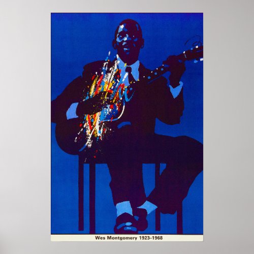 Wes Montgomery Illustrated Vintage  Poster