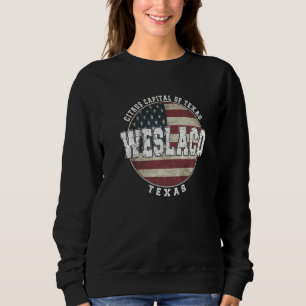 Weslaco Texas Vintage American flag Sweatshirt