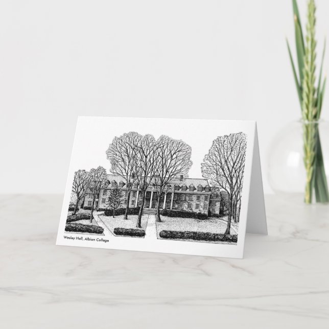 Wesley Hall, Albion College, notecard (Front)