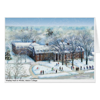 Wesley Hall in Winter, Albion College Note Cards