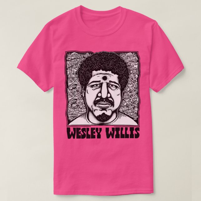 Wesley Willis Retro Style Fan Art Design T-Shirt (Design Front)