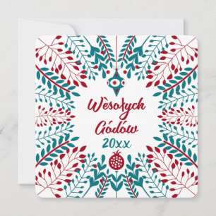 Wèsołych Gódów, Kashubian Kaszubi Merry Christmas Holiday Card