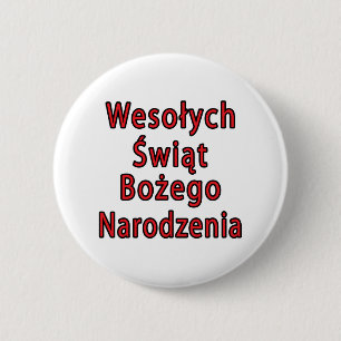 Wesolych Swiat Bozego Narodzenia Pinback Button