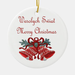 Wesolych Swiat Ceramic Ornament