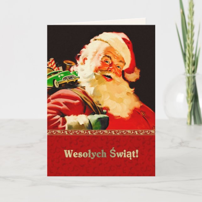 Wesołych Świąt. Christmas Card in Polish (Front)