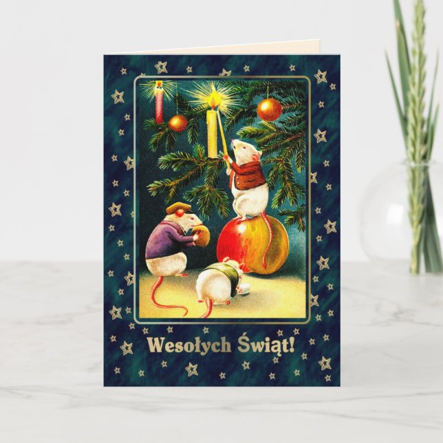 Wesołych Świąt. Christmas Cards in Polish (Front)
