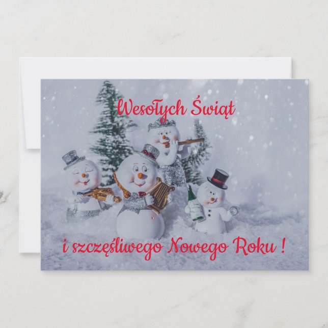 Wesołych świąt Christmas xmas Card in Polish (Front)
