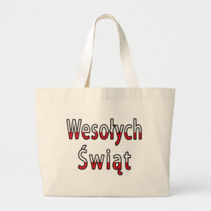 Wesolych Swiat Flag Large Tote Bag