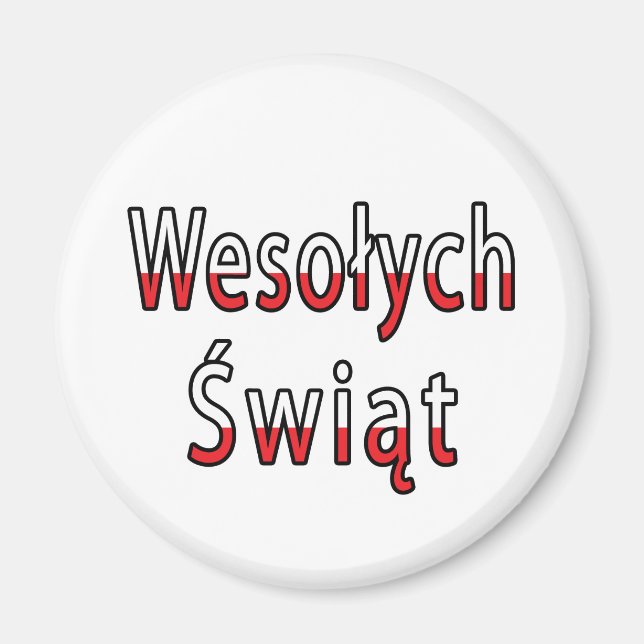 Wesolych Swiat Flag Magnet (Front)