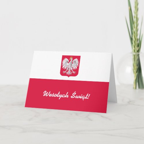 Wesołych Świąt Flaga Polski _ Polish Flag Holiday Card
