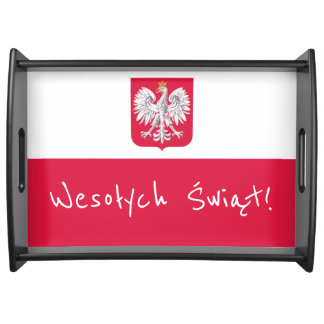Wesołych Świąt Flaga Polski - Polish Flag Serving Tray